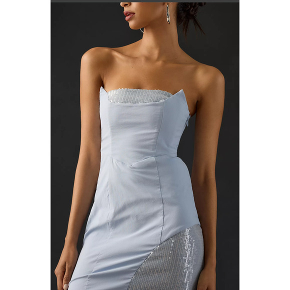 Anthropologie Strapless Slim Midi Dress - New Size 16 - Picture 3 of 4